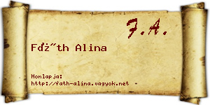 Fáth Alina névjegykártya